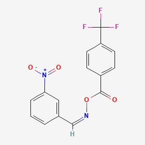 molecular formula C15H9F3N2O4 B2590407 1-Nitro-3-[({[4-(trifluoromethyl)benzoyl]oxy}imino)methyl]benzene CAS No. 303987-15-7