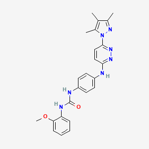 molecular formula C24H25N7O2 B2590416 1-(2-甲氧基苯基)-3-(4-((6-(3,4,5-三甲基-1H-吡唑-1-基)嘧啶-3-基)氨基)苯基)脲 CAS No. 1014026-05-1