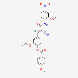 [4-[(E)-2-cyano-3-(2-methoxy-4-nitroanilino)-3-oxoprop-1-enyl]-2-ethoxyphenyl] 4-methoxybenzoate