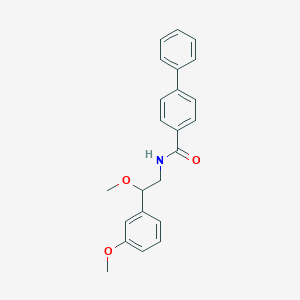 molecular formula C23H23NO3 B2590436 N-(2-methoxy-2-(3-methoxyphenyl)ethyl)-[1,1'-biphenyl]-4-carboxamide CAS No. 1797893-31-2