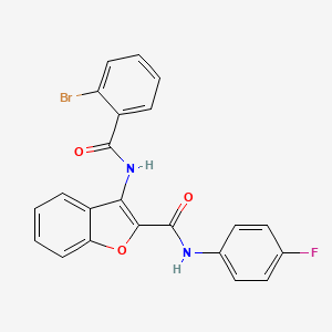 molecular formula C22H14BrFN2O3 B2590441 3-(2-溴苯甲酰胺)-N-(4-氟苯基)苯并呋喃-2-甲酰胺 CAS No. 862977-77-3