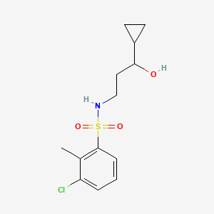 molecular formula C13H18ClNO3S B2590443 3-chloro-N-(3-cyclopropyl-3-hydroxypropyl)-2-methylbenzenesulfonamide CAS No. 1396791-77-7