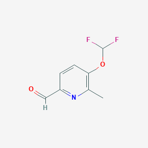 molecular formula C8H7F2NO2 B2590455 5-(Difluoromethoxy)-6-methylpyridine-2-carbaldehyde CAS No. 2470435-31-3