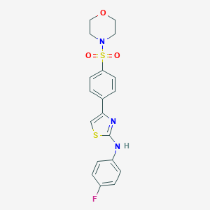 molecular formula C19H18FN3O3S2 B259046 N-(4-fluorophenyl)-N-{4-[4-(morpholinosulfonyl)phenyl]-1,3-thiazol-2-yl}amine 