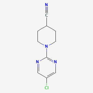 molecular formula C10H11ClN4 B2590469 1-(5-クロロピリミジン-2-イル)ピペリジン-4-カルボニトリル CAS No. 2034282-98-7