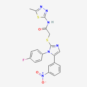 2-((1-(4-fluorophenyl)-5-(3-nitrophenyl)-1H-imidazol-2-yl)thio)-N-(5-methyl-1,3,4-thiadiazol-2-yl)acetamide