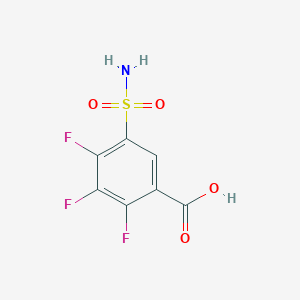 molecular formula C7H4F3NO4S B2590478 2,3,4-Trifluoro-5-sulfamoylbenzoic acid CAS No. 2090303-92-5