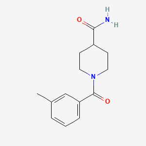 molecular formula C14H18N2O2 B2590479 1-(3-甲基苯甲酰)哌啶-4-羧酰胺 CAS No. 418777-87-4