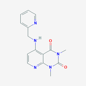 molecular formula C15H15N5O2 B2590480 1,3-dimethyl-5-((pyridin-2-ylmethyl)amino)pyrido[2,3-d]pyrimidine-2,4(1H,3H)-dione CAS No. 946203-46-9
