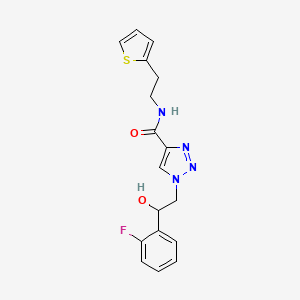 molecular formula C17H17FN4O2S B2590482 1-(2-(2-fluorophenyl)-2-hydroxyethyl)-N-(2-(thiophen-2-yl)ethyl)-1H-1,2,3-triazole-4-carboxamide CAS No. 2034392-91-9
