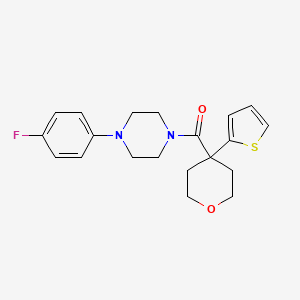 [4-(4-Fluorophenyl)piperazin-1-yl]-(4-thiophen-2-yloxan-4-yl)methanone
