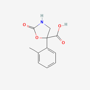 molecular formula C11H11NO4 B2590487 5-(2-Methylphenyl)-2-oxo-1,3-oxazolidine-5-carboxylic acid CAS No. 2248320-14-9