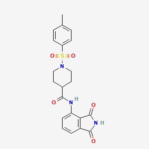 molecular formula C21H21N3O5S B2590488 N-(1,3-ジオキソイソインドリン-4-イル)-1-トシルピペリジン-4-カルボキサミド CAS No. 923373-29-9