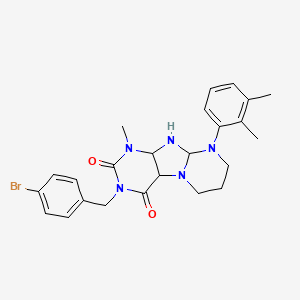molecular formula C24H24BrN5O2 B2590492 3-[(4-bromophenyl)methyl]-9-(2,3-dimethylphenyl)-1-methyl-1H,2H,3H,4H,6H,7H,8H,9H-pyrimido[1,2-g]purine-2,4-dione CAS No. 922453-53-0
