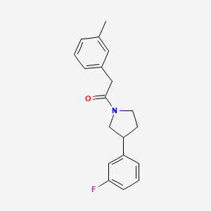 molecular formula C19H20FNO B2590494 1-(3-(3-氟苯基)吡咯烷-1-基)-2-(间甲苯基)乙酮 CAS No. 2034468-02-3