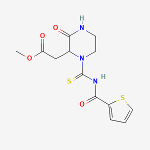 Methyl {3-oxo-1-[(thiophen-2-ylcarbonyl)carbamothioyl]piperazin-2-yl}acetate