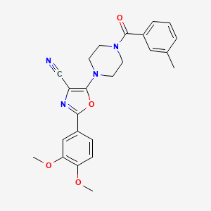 2-(3,4-Dimethoxyphenyl)-5-(4-(3-methylbenzoyl)piperazin-1-yl)oxazole-4-carbonitrile