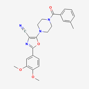 molecular formula C24H24N4O4 B2590504 2-(3,4-dimethoxyphenyl)-5-[4-(3-methylbenzoyl)piperazin-1-yl]-1,3-oxazole-4-carbonitrile CAS No. 946378-02-5