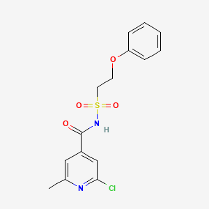 molecular formula C15H15ClN2O4S B2590505 2-chloro-6-methyl-N-(2-phenoxyethanesulfonyl)pyridine-4-carboxamide CAS No. 1808887-17-3