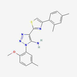 molecular formula C21H21N5OS B2590506 4-[4-(2,4-dimethylphenyl)-1,3-thiazol-2-yl]-1-(2-methoxy-5-methylphenyl)-1H-1,2,3-triazol-5-amine CAS No. 1251671-70-1