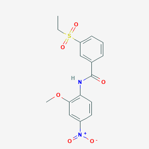 molecular formula C16H16N2O6S B2590511 3-(ethanesulfonyl)-N-(2-methoxy-4-nitrophenyl)benzamide CAS No. 941998-90-9