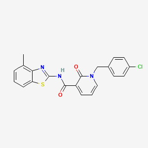 molecular formula C21H16ClN3O2S B2590523 N-(4-méthylbenzo[d]thiazol-2-yl)-1-(4-chlorobenzyl)-2-oxo-1,2-dihydropyridine-3-carboxamide CAS No. 941952-25-6