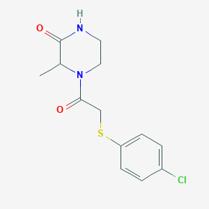 molecular formula C13H15ClN2O2S B2590527 4-(2-((4-Chlorophenyl)thio)acetyl)-3-methylpiperazin-2-one CAS No. 1103335-53-0