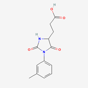 3-[1-(3-Methylphenyl)-2,5-dioxoimidazolidin-4-yl]propanoic acid