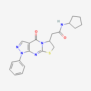 N-cyclopentyl-2-(4-oxo-1-phenyl-1,4,6,7-tetrahydropyrazolo[3,4-d]thiazolo[3,2-a]pyrimidin-6-yl)acetamide