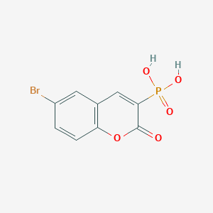 molecular formula C9H6BrO5P B2590533 (6-Bromo-2-oxochromen-3-yl)phosphonic acid CAS No. 866150-63-2