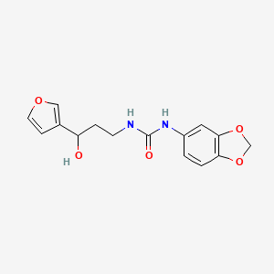 molecular formula C15H16N2O5 B2590577 1-(Benzo[d][1,3]dioxol-5-yl)-3-(3-(furan-3-yl)-3-hydroxypropyl)urea CAS No. 1428362-62-2