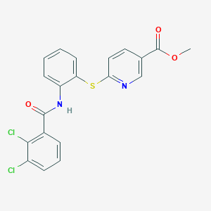 molecular formula C20H14Cl2N2O3S B2590582 Methyl 6-({2-[(2,3-dichlorobenzoyl)amino]phenyl}sulfanyl)nicotinate CAS No. 861212-59-1