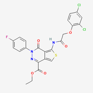 Ethyl 5-(2-(2,4-dichlorophenoxy)acetamido)-3-(4-fluorophenyl)-4-oxo-3,4-dihydrothieno[3,4-d]pyridazine-1-carboxylate