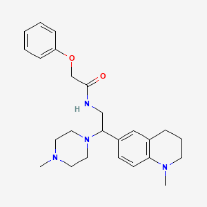 molecular formula C25H34N4O2 B2590611 N-(2-(1-methyl-1,2,3,4-tetrahydroquinolin-6-yl)-2-(4-methylpiperazin-1-yl)ethyl)-2-phenoxyacetamide CAS No. 922114-05-4