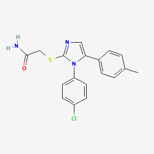 molecular formula C18H16ClN3OS B2590612 2-((1-(4-chlorophenyl)-5-(p-tolyl)-1H-imidazol-2-yl)thio)acetamide CAS No. 1226431-81-7