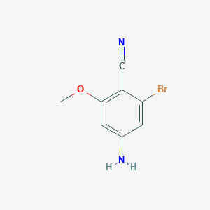 molecular formula C8H7BrN2O B2590619 4-Amino-2-bromo-6-methoxybenzonitrile CAS No. 2248352-85-2