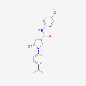 molecular formula C22H26N2O3 B259062 1-(4-sec-butylphenyl)-N-(4-methoxyphenyl)-5-oxo-3-pyrrolidinecarboxamide 