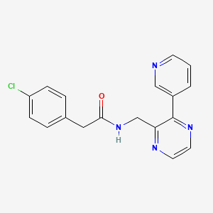 molecular formula C18H15ClN4O B2590635 2-(4-chlorophenyl)-N-((3-(pyridin-3-yl)pyrazin-2-yl)methyl)acetamide CAS No. 2034364-91-3