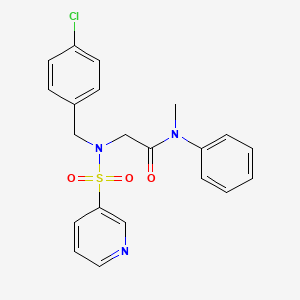 molecular formula C21H20ClN3O3S B2590647 2-(N-(4-chlorobenzyl)pyridine-3-sulfonamido)-N-methyl-N-phenylacetamide CAS No. 1021074-77-0