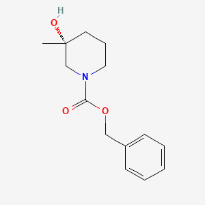 molecular formula C14H19NO3 B2590656 benzyl (3R)-3-hydroxy-3-methylpiperidine-1-carboxylate CAS No. 2102409-77-6