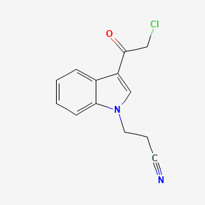 molecular formula C13H11ClN2O B2590660 3-[3-(氯乙酰基)-1H-吲哚-1-基]丙腈 CAS No. 790725-71-2