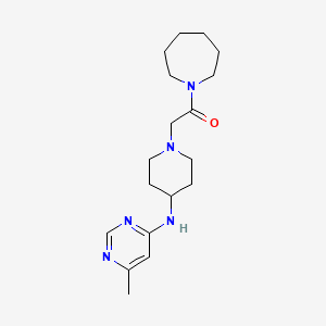 molecular formula C18H29N5O B2590665 1-(Azepan-1-yl)-2-[4-[(6-methylpyrimidin-4-yl)amino]piperidin-1-yl]ethanone CAS No. 2415527-32-9