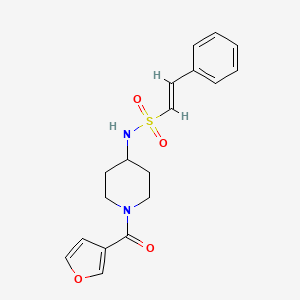molecular formula C18H20N2O4S B2590670 (E)-N-[1-(furan-3-carbonyl)piperidin-4-yl]-2-phenylethenesulfonamide CAS No. 1198066-68-0