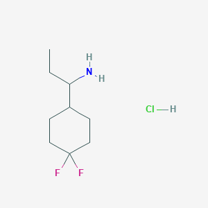 molecular formula C9H18ClF2N B2590673 1-(4,4-Difluorocyclohexyl)propan-1-amine;hydrochloride CAS No. 2260937-40-2