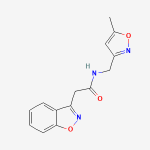 molecular formula C14H13N3O3 B2590678 2-(benzo[d]isoxazol-3-yl)-N-((5-methylisoxazol-3-yl)methyl)acetamide CAS No. 1257547-54-8