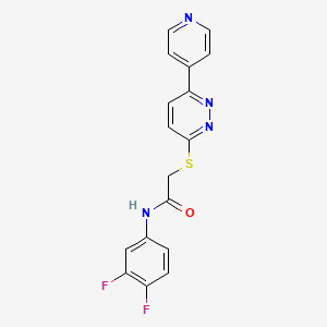 N-(3,4-difluorophenyl)-2-(6-pyridin-4-ylpyridazin-3-yl)sulfanylacetamide