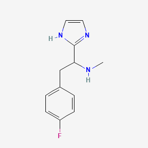 molecular formula C12H14FN3 B2590683 2-(4-fluorophenyl)-1-(1H-imidazol-2-yl)-N-methylethanamine CAS No. 1529273-42-4