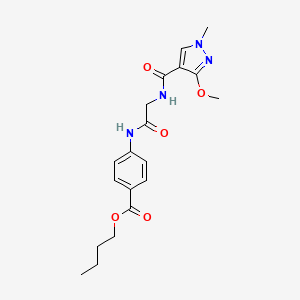 butyl 4-(2-(3-methoxy-1-methyl-1H-pyrazole-4-carboxamido)acetamido)benzoate