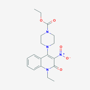 molecular formula C18H22N4O5 B2590698 4-(1-乙基-3-硝基-2-氧代-1,2-二氢喹啉-4-基)哌嗪-1-羧酸乙酯 CAS No. 874463-46-4