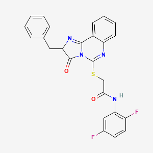 molecular formula C25H18F2N4O2S B2590700 2-((2-苄基-3-氧代-2,3-二氢咪唑并[1,2-c]喹唑啉-5-基)硫代)-N-(2,5-二氟苯基)乙酰胺 CAS No. 1053085-02-1
